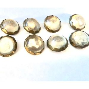 9 Vintage Lucite & Metal Buttons